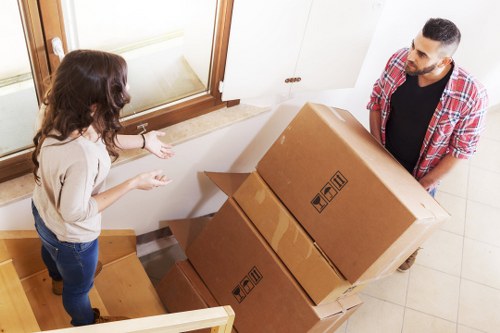 Local moving team handling boxes in Tottenham Hale
