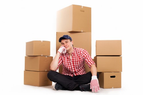 Careful wrapping of fragile household items for moving